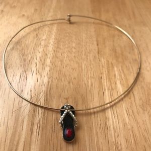 Flip Flop Pendant Charm on 16" Choker Never Worn